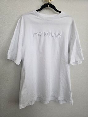 Mens Psycho Bunny Embossed Lettering Heavyweight Shirt Sz 7/XL